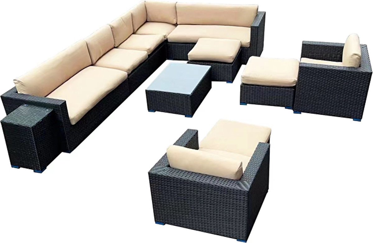 Breeze loungeset 12-delig zwart wicker
