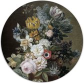 Label2X - Muurcirkel - Stilleven met Bloemen, Eelke Jelles Eelkema - Ø 40 cm - Forex - Multicolor - Wandcirkel - Rond Schilderij - Bloemen en Planten - Muurdecoratie Cirkel - Wandecoratie rond - Decoratie voor woonkamer of slaapkamer