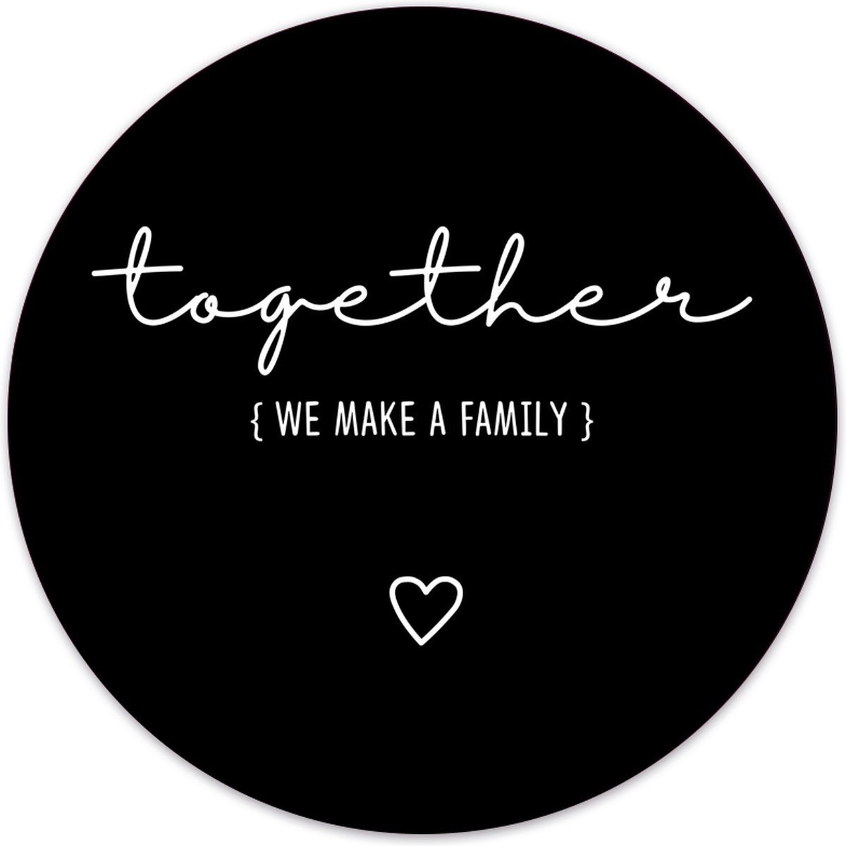 Label2X - Muurcirkel together - Ø 40 cm - Dibond - Multicolor - Wandcirkel - Rond Schilderij - Muurdecoratie Cirkel - Wandecoratie rond - Decoratie voor woonkamer of slaapkamer