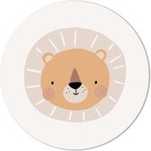 Label2X - Cercle mural enfants lion - 20 cm - Dibond - Multicolore - Cercle mural - Peinture ronde - Décoration murale Cercle - Décoration murale ronde - Décoration pour salon ou chambre