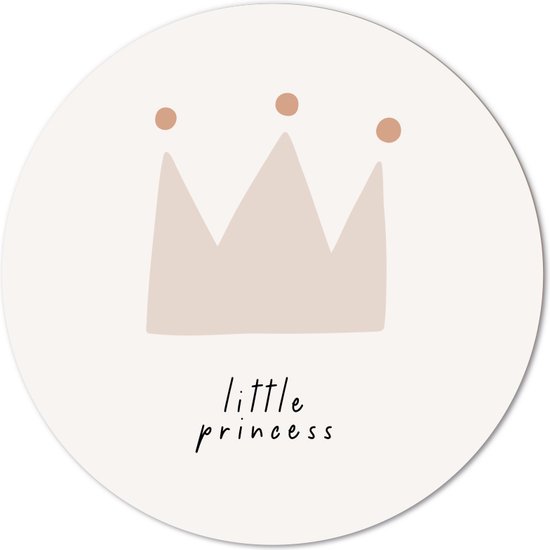 Label2X - Muurcirkel kids little princess - 40 cm - Forex - Multicolor - Wandcirkel - Rond Schilderij - Muurdecoratie Cirkel - Wandecoratie rond - Decoratie voor woonkamer of slaapkamer