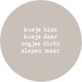 Cercle mural kids kiss here beige 12 cm / Dibond