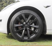 Wieldoppen geschikt voor Tesla Model 3 - Mat zwarte Arachnid 10 spaaks wielkappen wieldoppen set - Sportieve upgrade voor 18 inch velgen - Auto Exterieur Accessoires Nederland en België - Mat zwart