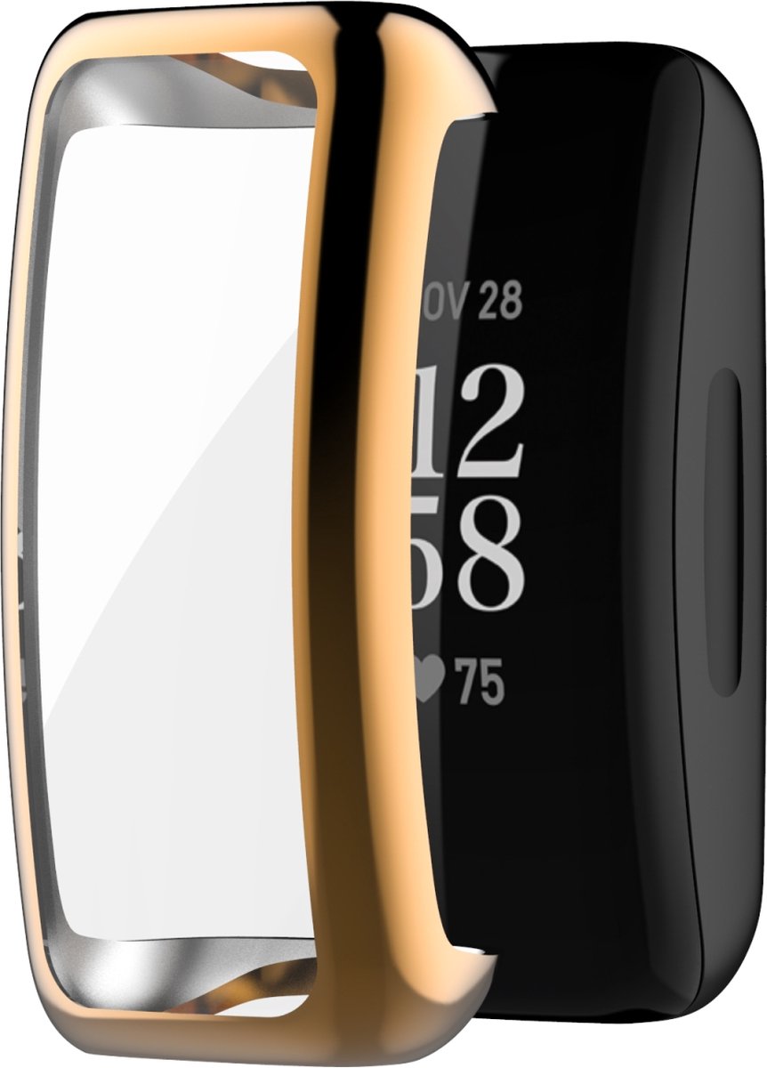 By Qubix - Geschikt voor fitbit Inspire 2 TPU case (volledig beschermd) - Rosé goud