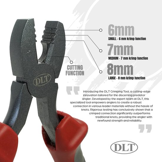 DLT Crimping Plier Incl. Sleeves - Krimptang - Incl. 3 Maten Krimphulzen - Vistang van DLT — afbeelding 4