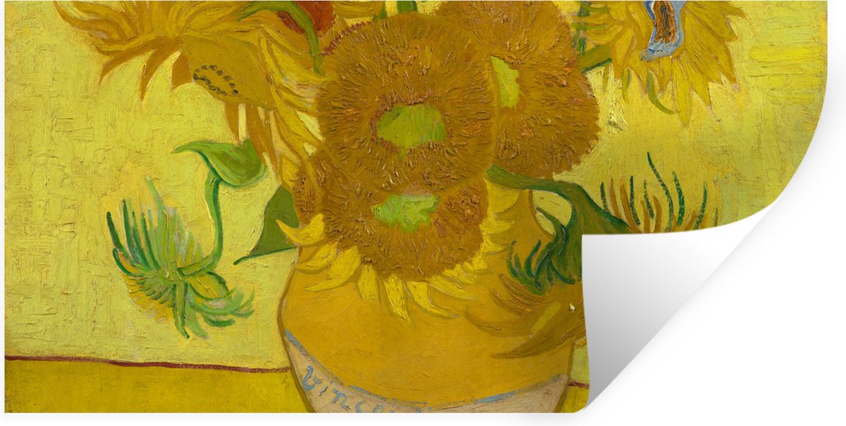 Muurstickers - Sticker Folie - Zonnebloemen - Vincent van Gogh - 40x20 cm - Plakfolie - Mu