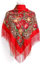 Accessoires Framboos - Slavische Stijl - Kleurrijke Folkloristische Dames sjaal - Rood