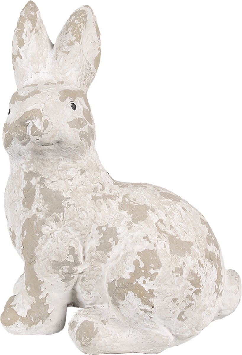 Decoratie Beeld Konijn 25x19x39 cm Wit Beige Magnesium (MGO)