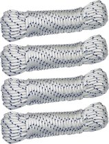 Corde paracorde AMIG - 4x - 10 mètres - D6mm - 400kg - nylon/polyester - blanc/bleu