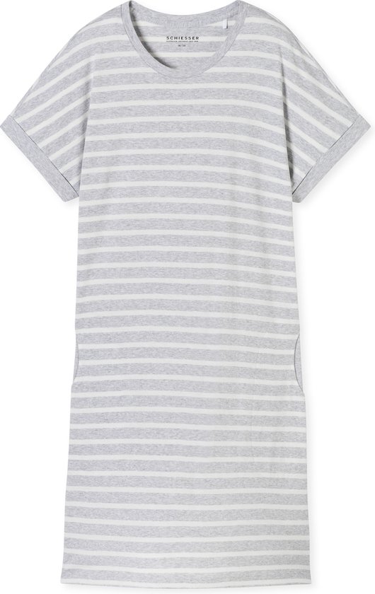 Schiesser Chemise de nuit 1/2 bras, 95 cm Chemise de nuit pour femme - gris mélangé - Taille XL
