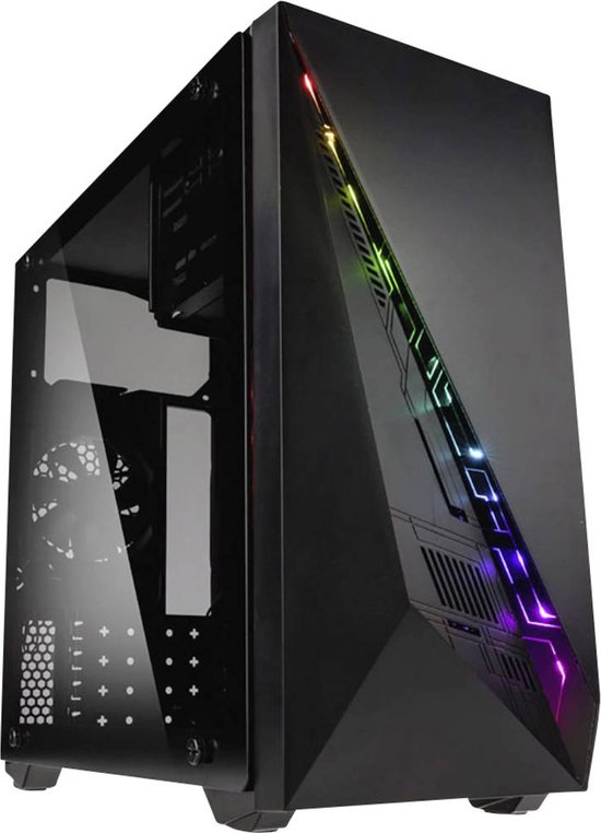 Kolink Inspire K2 A-RGB Midi-tower Gaming-behuizing Zwart 1 voorgeïnstalleerde ventilator, Geïntegreerde verlichting, Z