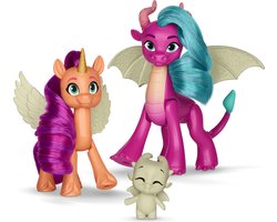 Hasbro My Little Pony draken speelgoed Dragon Light Reveal set 3 stuks.
