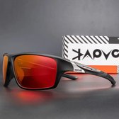 KAPVOE Sport Zonnebril - HD Polarized -Complete set - Fietsbril - Sportbril - Mountainbike - Ski - Wintersport - Polariserend - UV 400 - Hoesje -Brillenkoker - ZWART