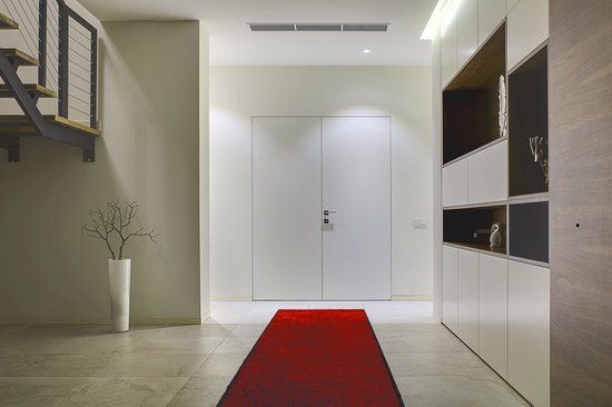 JYG Paillasson Cleanwash Rouge 120x500cm - tapis sec - antidérapant - tapis d'entrée - tapis d'escalier - pare-chocs 4 côtés