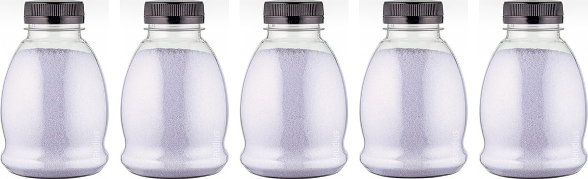 Scrubzout Lavendel - 375 gram - Fles met zwarte dop - Set van 5 stuks - Hydraterende Lichaamsscrub