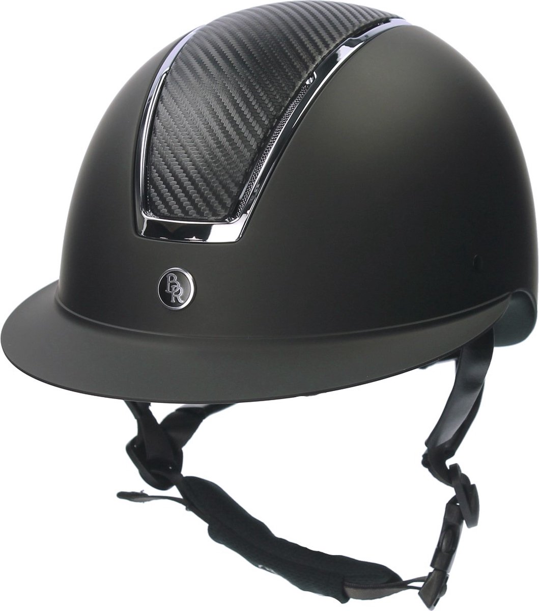 BR Omega Painted Black Chrome rijhelm paardrijcap