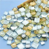 200g gemengde kleur Crystal mozaïek tegels, kleine mini mozaïek tegel DIY Hobby's kinderen handgemaakte Crystal Craft voor Craft badkamer keuken woondecoratie DIY Art Projecten (witte serie)