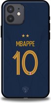 Mbappé Frankrijk telefoonhoesje Apple iPhone 12 backcover softcase blauw