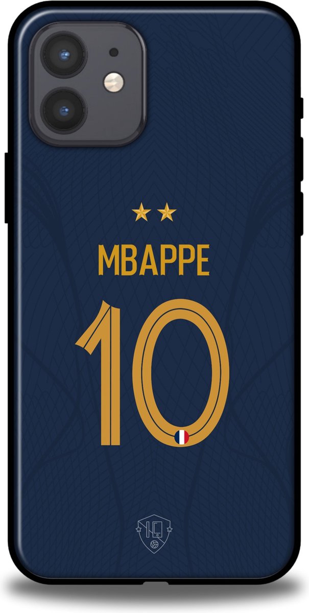 Mbappé Frankrijk telefoonhoesje Apple iPhone 12 backcover softcase blauw