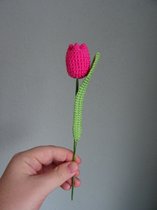 Knuffelsenzo - Tulp - Roze Tulp - Kunstbloem - Gehaakt - Kado - Geschenk - Boeket