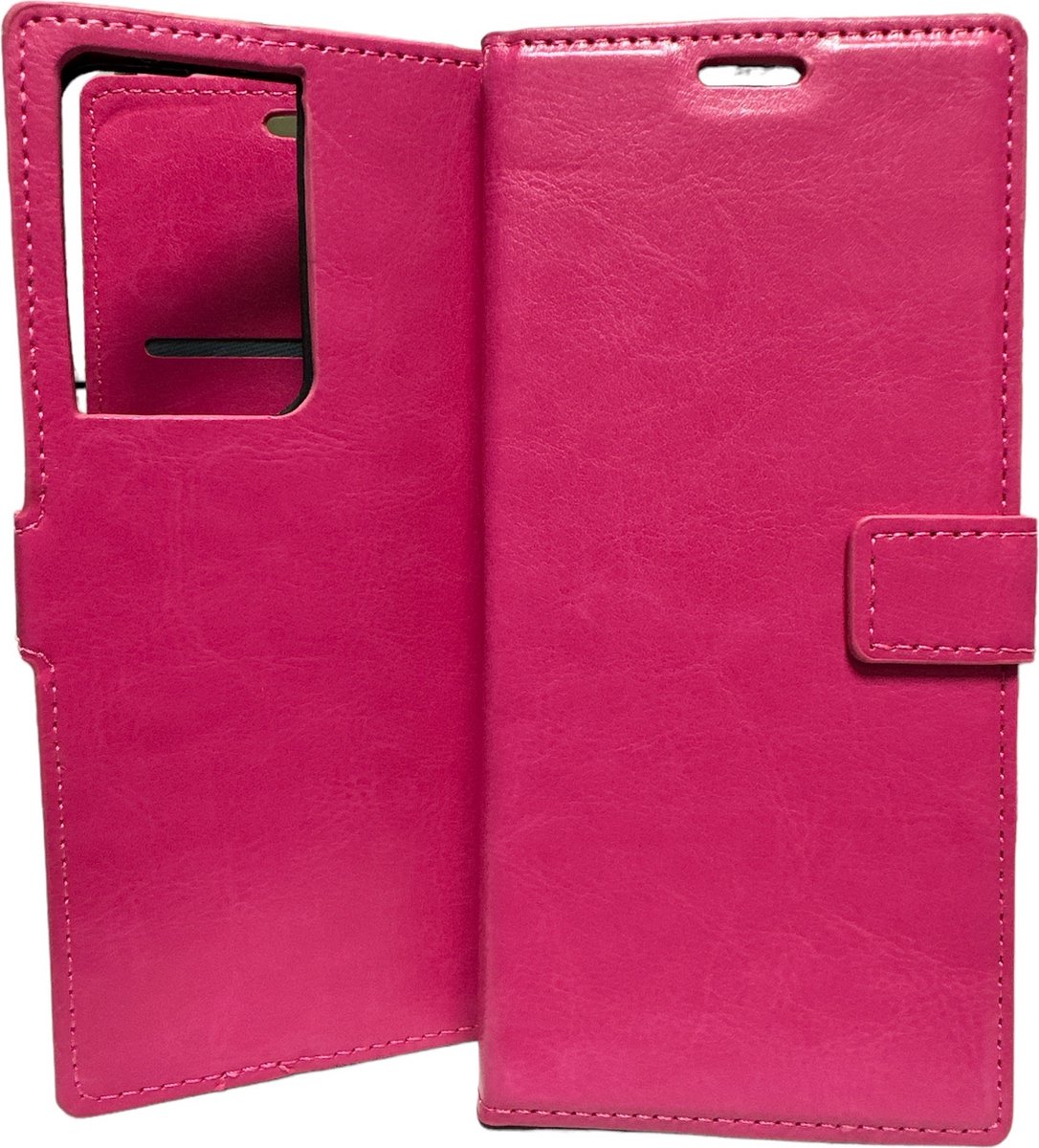 Portemonnee Book Case Hoesje Geschikt voor: Samsung Galaxy S21 Ultra - roze