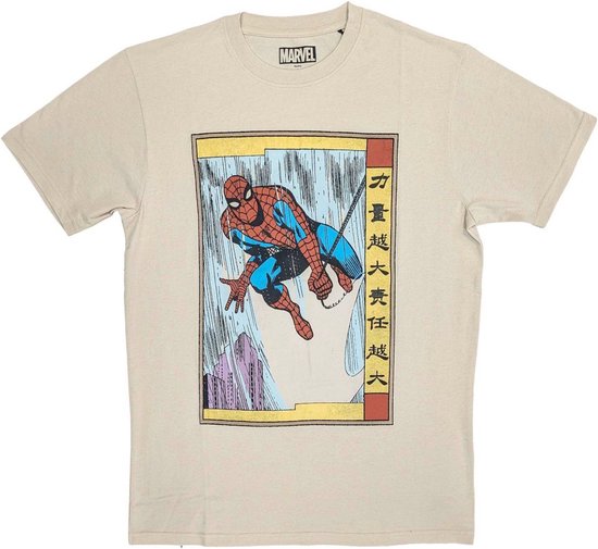 Marvel SpiderMan - Japanese Heren T-shirt - XL - Creme