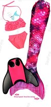 Zeemeermin staart set| Mermaid staart, Bikiniset en Monovin | Pink Stars 160 | Nieuw model 2024!