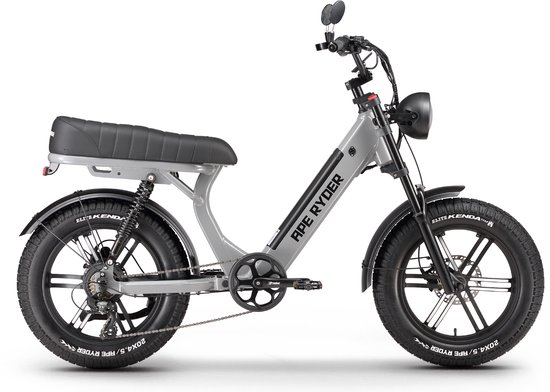 Ape Ryder MD10 Premium Elektrische Fatbike 250W 48V 14.5Ah 20″ Antraciet Grijs Met Schijfremmen