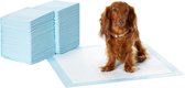 DiverseGoods Plaspads voor honden en puppy's met lekvrij sneldrogend ontwerp voor zindelijkheidstraining, standaard absorptievermogen, normaal formaat, 56 x 56 cm, pak van 100 stuks, blauw en wit