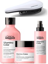 L’Oréal Professionnel - Vitamino Color Set - Shampoo + Masker + Leave- In Spray + KG Ontwarborstel - Serie Expert Set - Gekleurd Haar - 300 + 250 + 190ML
