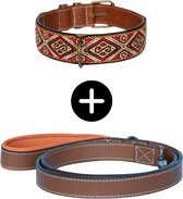 Dogs Love Munay | Hond | Halsband met riem | Kusy Extra Large Bruin
