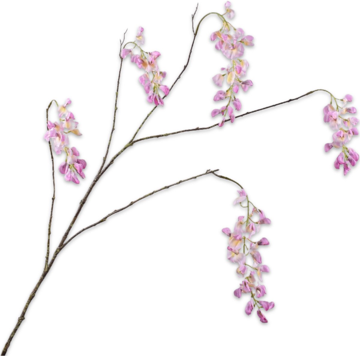 Silk-ka Kunstbloem-Zijden Bloem Wisteria Tak Roze 129 cm
