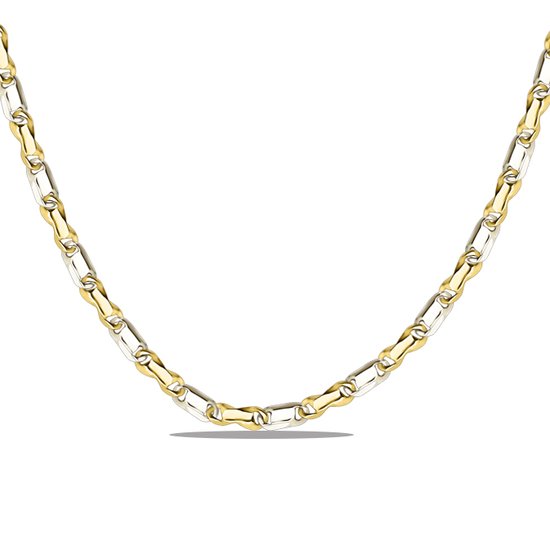 Juwelier Zwartevalk - 14 karaat gouden bicolor ketting 15.058/50cm