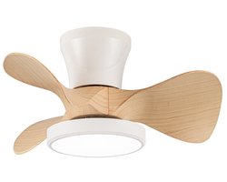 CristalRecord - Plafondventilator Moll Mini Ø 56 cm hout wit