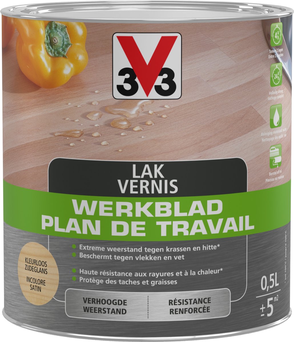 V33 Lak Werkblad - 0,5 l - 10 m²/l