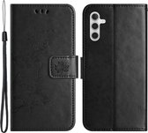 Coverup Bloemen & Vlinders Book Case - Geschikt voor Samsung Galaxy A55 Hoesje - Zwart