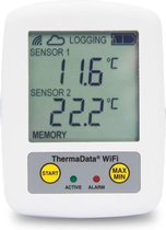 ETI - TD2TC - WiFi Temperatuur Logger - Twee sensoraansluiting - Draadloos temperatuur monitoren - Type K