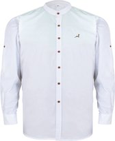 Benelux Wears - Premium Quality Oktoberfest - Carnaval - Witte Hemd - Verkleedkleding - Korean Collar - Blouse - Maat M