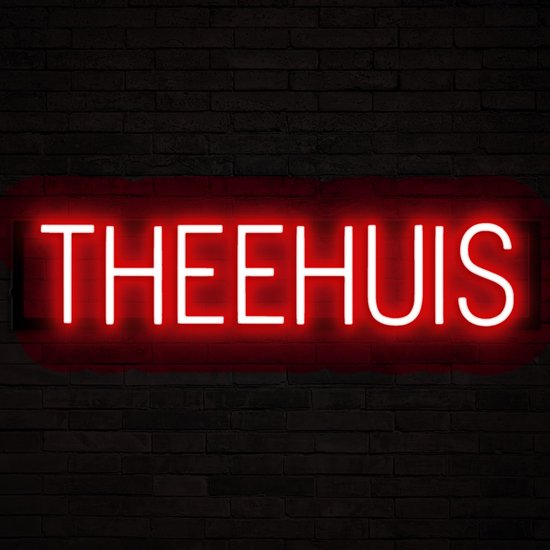 THEEHUIS - Lichtreclame Neon LED bord verlicht | SpellBrite | 71,64 x 16 cm | 6 Dimstanden & 8 Lichtanimaties | Reclamebord neon verlichting