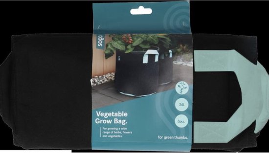 Sogo, sac à plantes, sac à légumes, sac à plantes Feutre 24 litres avec poignées Sac de culture.