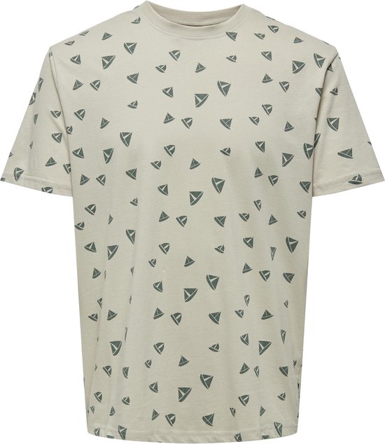 ONLY & SONS ONSKENDALL REG DITSY SS TEE Heren T-shirt - Maat L
