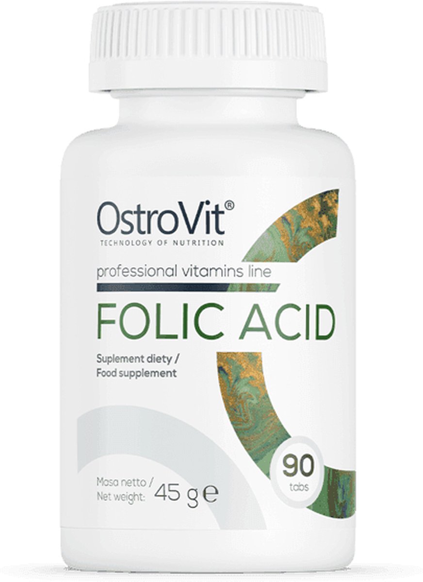 Goedkoopste Supplementen - Folic Acid - Foliumzuur - 90 tabletten - OstroVit - Supplementen - Laboratorium Geteste Kwaliteit!