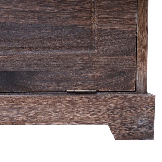 Cosmo Casa Tourne-chaussures - Meuble à chaussures - Étagère à chaussures - Massief Hout - Look patiné - Tiroir panier - 100x60x24cm - Marron