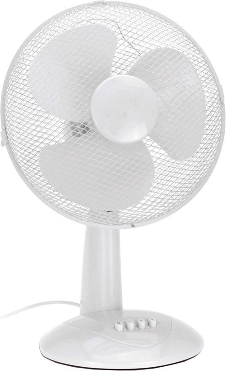 Ventilator tafelmodel-Wit -30 cm- 3 Snelheden - Draaibaar en Kantelbaar