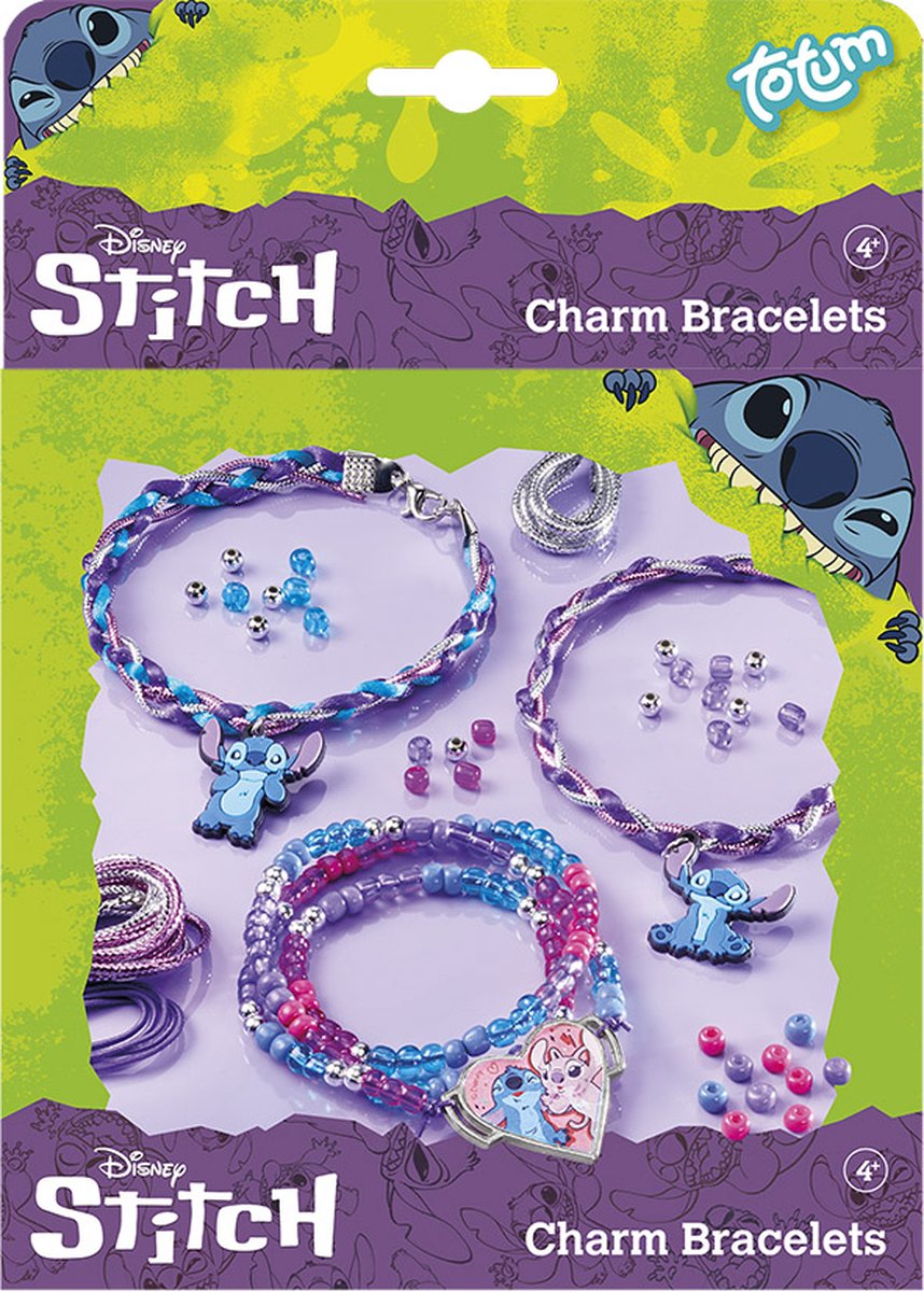 Disney Stitch Totum 3 bedel armbandjes maken met kralen, hart- en 2 Stitch bedels - speelgoed cadeau tip meisjes knutselset sieraden creatief Lilo & Sitch — afbeelding 13
