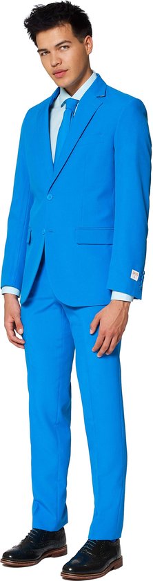 OppoSuits Blue Steel - Heren Pak - Feest Kostuum - Blauw - Maat EU 48