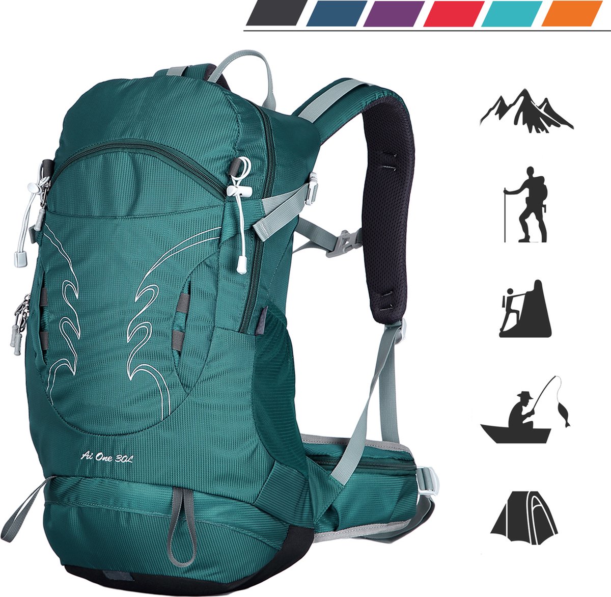 TAN.TOMI Wandelrugzak 30L-Grote capaciteit-waterdichte-ultralichte-Heren Dames Trekkingrugzak Reisrugzak-met Regenhoes, Backpacker Rugzak voor Wandelen, Bergbeklimmen, Kamperen, Reissporten op Prijzenvolger.com