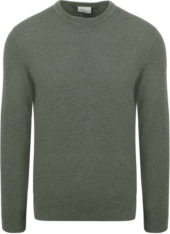 Profuomo - Pullover Textured Groen - Heren - Maat XL - Modern-fit