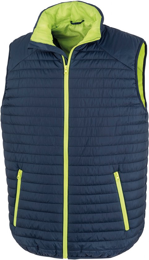 Bodywarmer Unisex XS Result Mouwloos Navy / Lime 100% Polyester