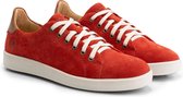 Travelin' Metz Suede - Leren damessneakers - Veterschoenen vrouwen - Rood suedeleer